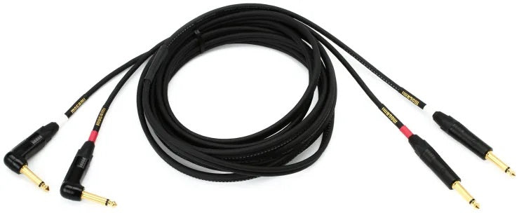 Mogami Gold Keyboard S Stereo Cable - Dual TS Male to Right Angle TS Male - 15 foot