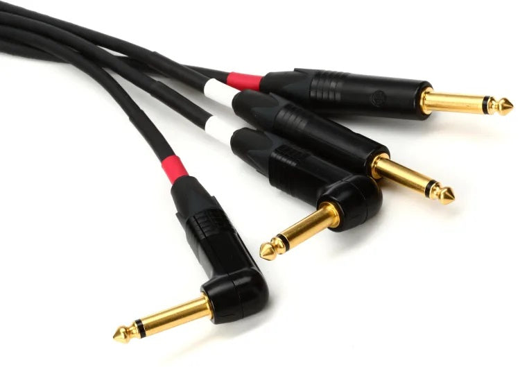 Mogami Gold Keyboard S Stereo Cable - Dual TS Male to Right Angle TS Male - 6 foot