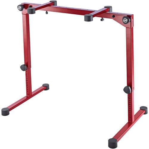 K&M 18820 Omega Pro Table-Style Keyboard Stand with Foldable Legs Ruby Red