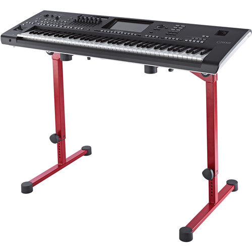 K&M 18820 Omega Pro Table-Style Keyboard Stand with Foldable Legs Ruby Red