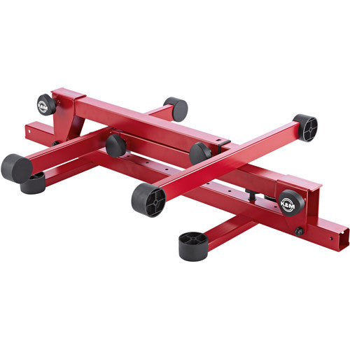 K&M 18820 Omega Pro Table-Style Keyboard Stand with Foldable Legs Ruby Red