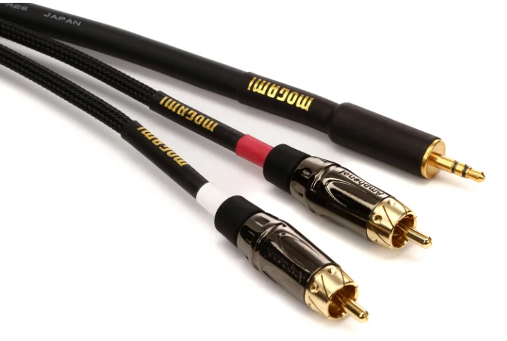 Mogami Gold 3.5 2 RCA 03 Accessory Cable - 3.5mm TRS Male to Dual RCA Male Left/Right - 3 foot