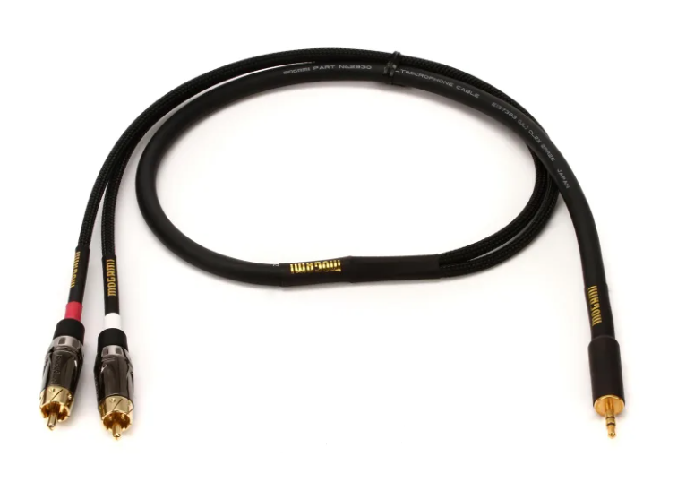 Mogami Gold 3.5 2 RCA 03 Accessory Cable - 3.5mm TRS Male to Dual RCA Male Left/Right - 3 foot