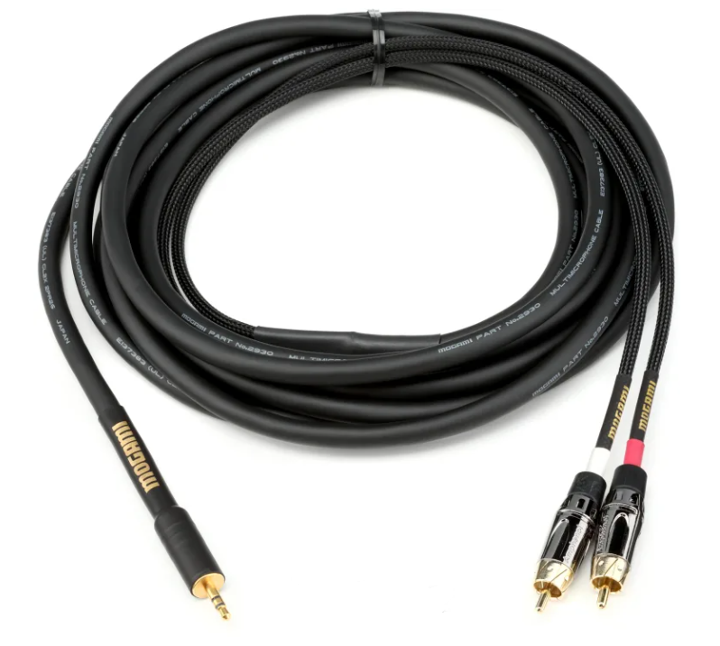 Mogami Gold 3.5mm TRS Male to Dual RCA Male Left/Right - 10-foot