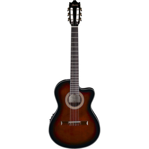 Ibanez GA35TCE Acoustic/Electric Thin-Line Classical Guitar (Dark Violin Sunburst)