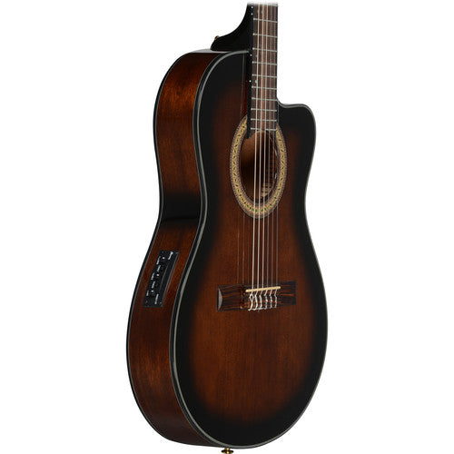 Ibanez GA35TCE Acoustic/Electric Thin-Line Classical Guitar (Dark Violin Sunburst)