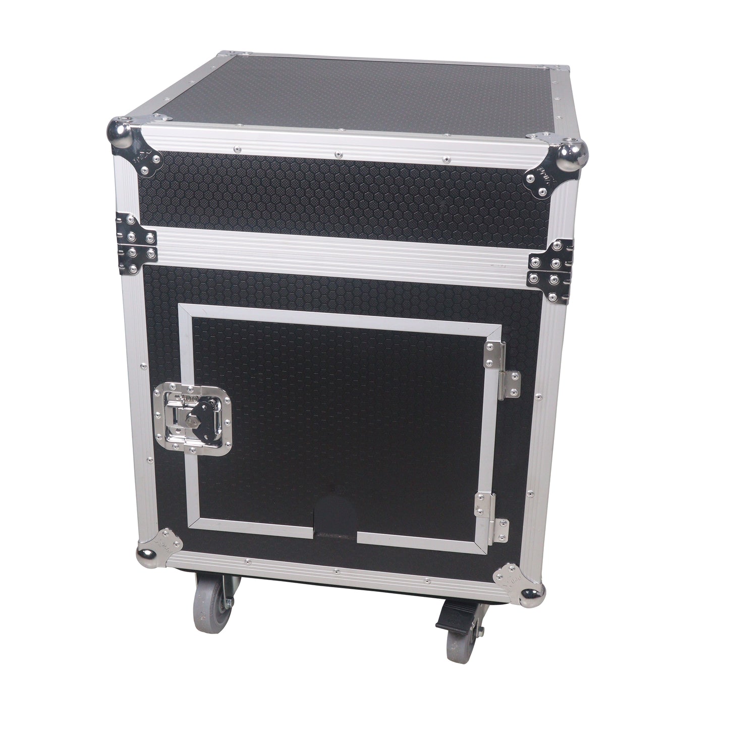 ProX 10U Vertical Rack Mount Flight Case with 10U Top for Mixer Combo Amp Rack with Caster Wheels