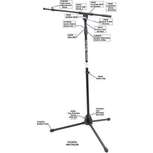 On-Stage MS7701TB Telescoping Euro-Boom Mic Stand