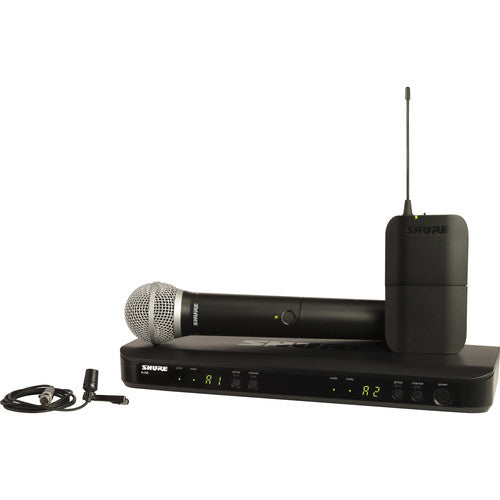 Shure BLX1288/CVL Dual-Channel Wireless Combo Lavalier & Handheld Microphone System