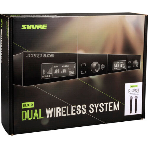 Shure SLXD24D/SM58 Dual-Channel Digital Wireless Handheld Microphone System with SM58 Capsules