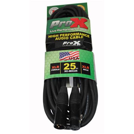 ProX XC-MIC25 25' XLR-F to XLR-M Balanced High Performance Microphone Cable