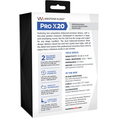 Westone Pro X20 Professional Dual Balanced-Armature In-Ear Monitors